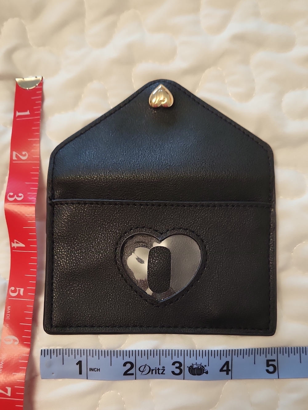 Juicy Couture Black Card & Key Holder with Gold Heart Snap